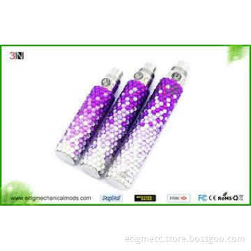 Fashionable Purple Ego E Cig Battery with Diamond , 900mah